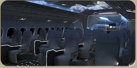 A350 nighttime cabin lighting