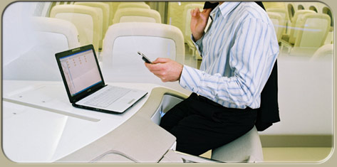 A350 cabin business corner A350 cabin laptop workstations